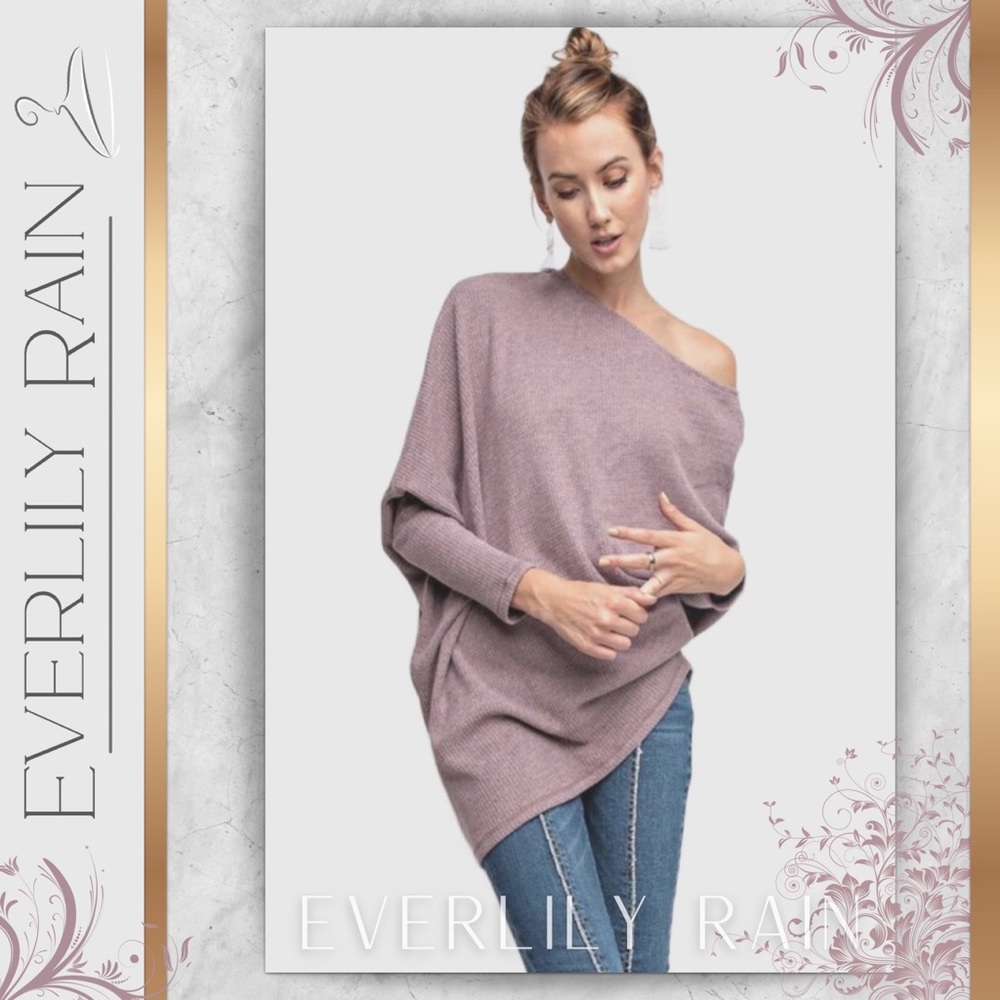 LAST ONE! Soft Brushed Off Shoulder Sweater - Picture 2 of 6